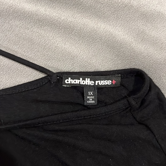 Black shirt from Charlotte Russe with criss cross design in the front and back - Picture 4 of 4